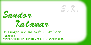 sandor kalamar business card